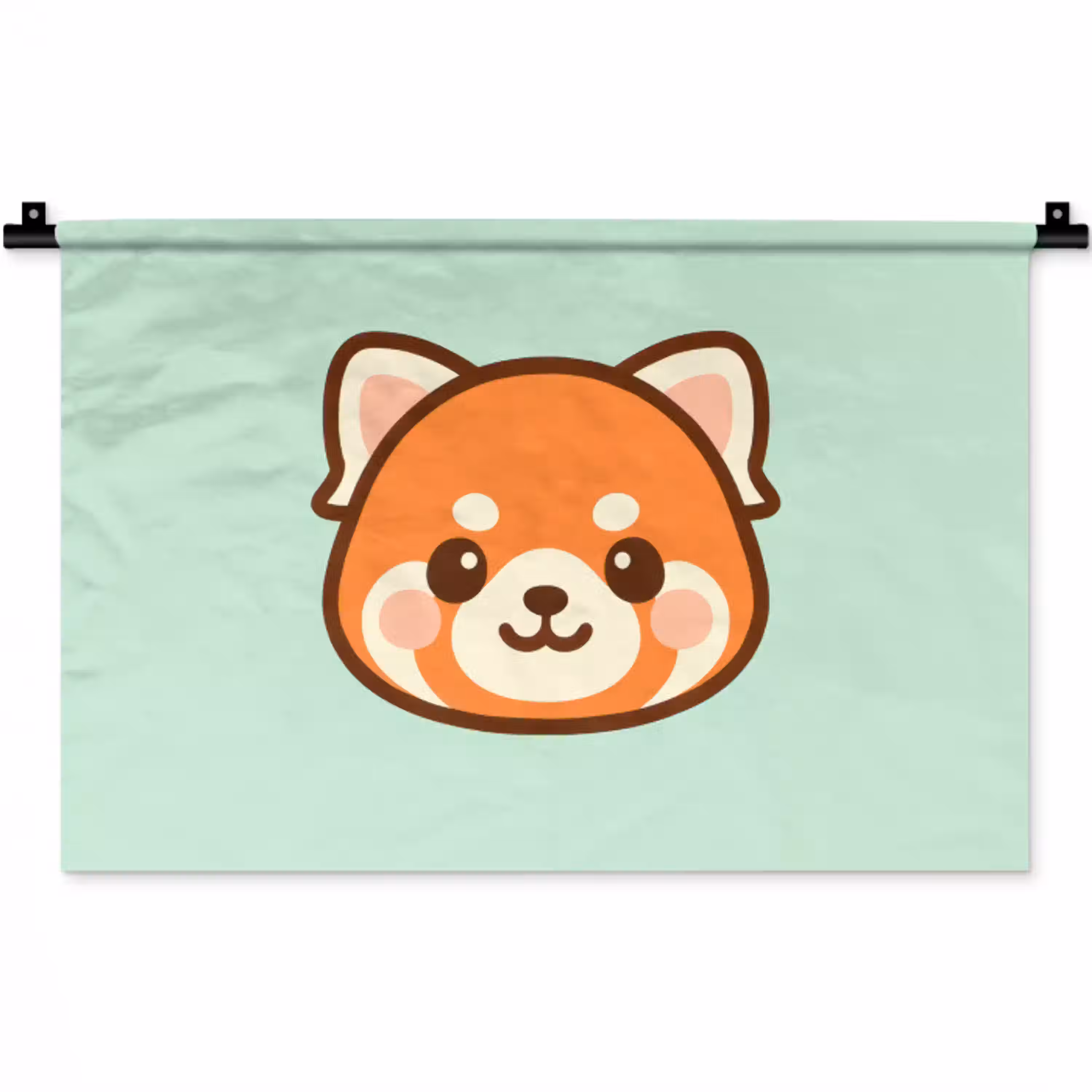 Rode panda - Groen - Cartoon Wandkleed katoen klein -zz3d