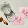 Bloem - Pioenroos - Roze onderzetter kurk middel -sfeer4