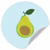 Avocado - Illustratie - Groene - Vrucht Wandcirkel behangsticker klein -3d