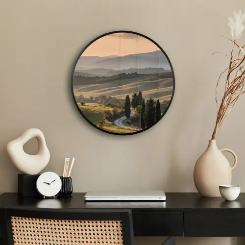 Toscaans - Landschap - Heuvels Fotolijst rond zonder passe partout klein -sfeer1