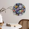 Pastel - Viooltjes - Groen - Patroon Wandcirkel plexiglas klein 852 -sfeer4