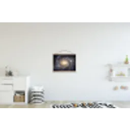 Kosmos - Sterrenstelsel - Donker textielposter latten blank klein -kinderkamer