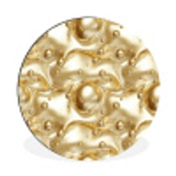 Vloeibaar - Druppels - Goud Wandcirkel aluminium klein 190 -3d