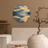 Berg - Rivier - Zonsondergang Wandcirkel kunststof plaat 5mm dik klein -sfeer1