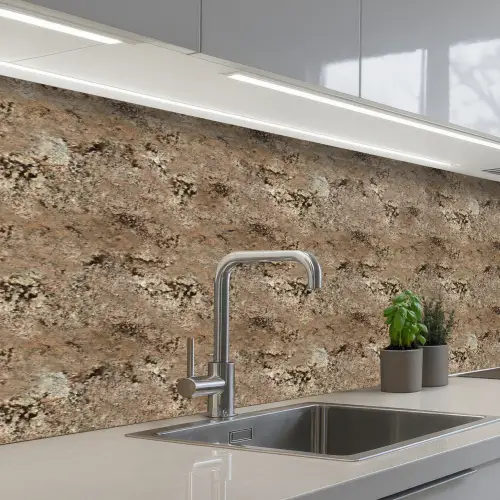 Beige - Graniet - Ruw keuken achterwand 2 middel 871 -3d_schuin