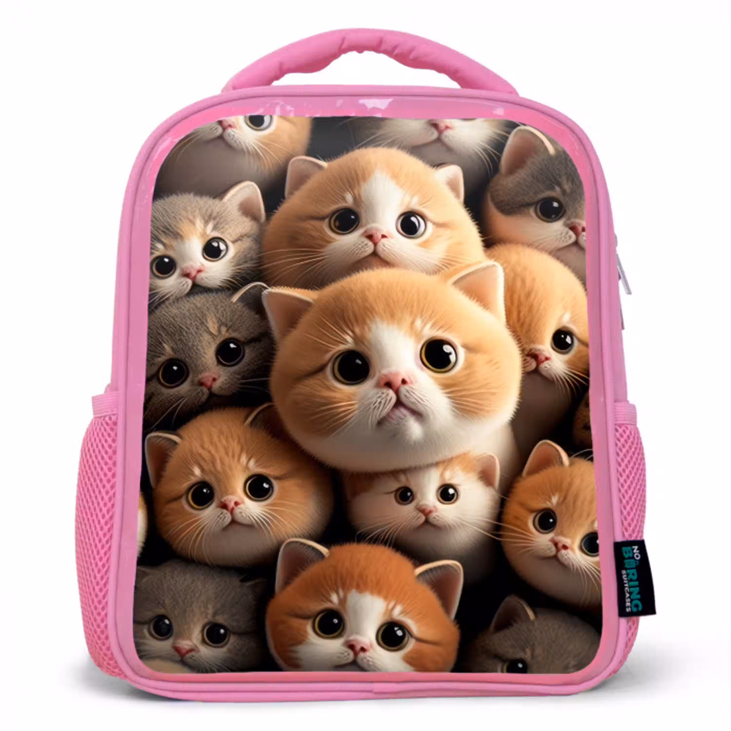 Knuffelkatjes Kinderrugzak - Roze middel -3d