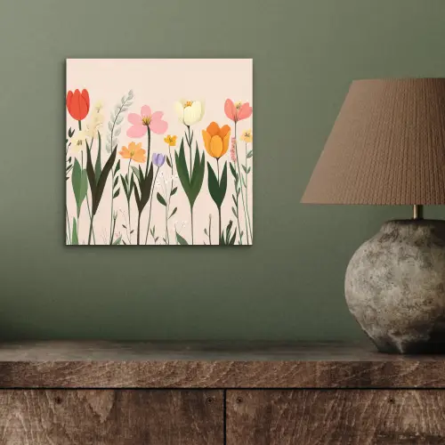 Pasteltinten - Bloemen - Illustratie aluminium wit klein -sfeer2