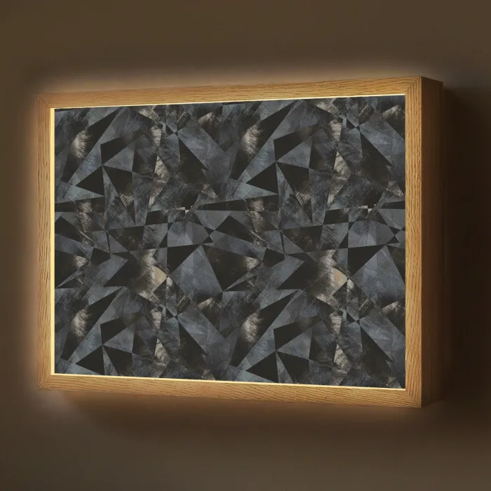 Driehoeken - Abstract - Donker Light Box met batterij (Wandlamp) middel 907 -z3d_website