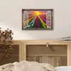 Doorkijk - Bloemen - Tulpen - Kleurrijk - Zonsondergang aluminium wit klein -sfeer3