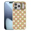 Olijfgroen - Hartjes - Patroon - Retro Telefoonhoesje iPhone 17 Pro klein 878 -3d