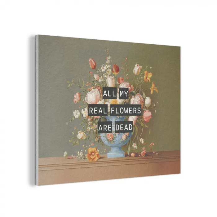 Bloem - Quote - Vintage - Art PET vilt klein -3d