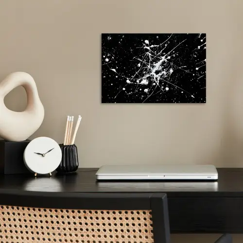 Verfspatten - Wit - Abstract - Explosie poster papier klein -sfeer1