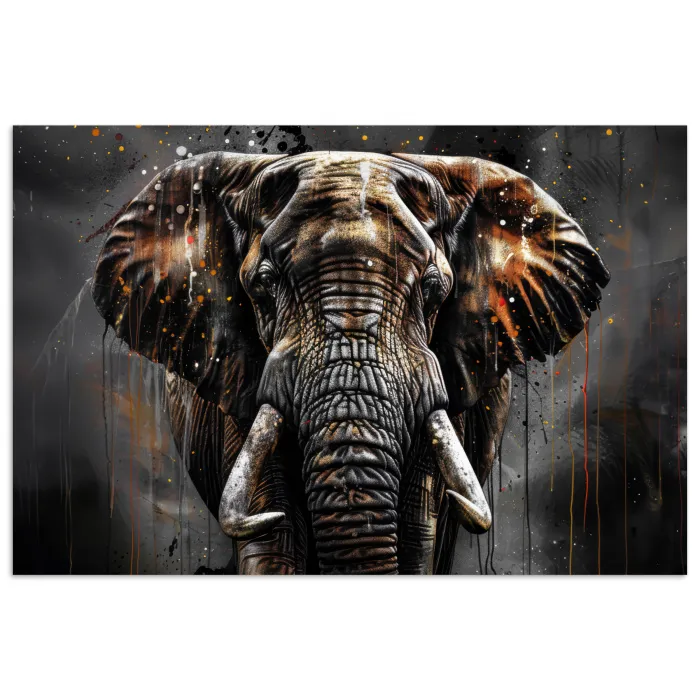 Olifant - Watercolor - Wilde dieren - Luxe poster papier klein -3d