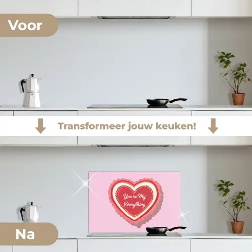 Liefde - Hart - Valentijn keuken achterwand spatscherm klein -voor_na_NL
