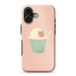 Bakje - Ijs - Aardbei - Roze Toughcase MagSafe Apple iPhone 17 klein -3d