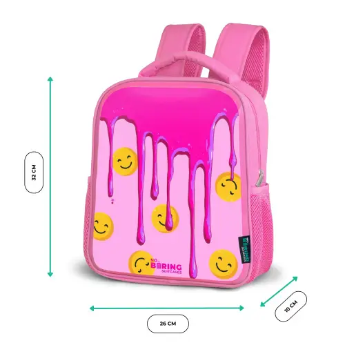Verf - Smiley - Roze Kinderrugzak - Roze middel -productfoto_formaten