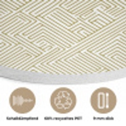 Geometrisch - Lijnen - Groen Akoestische PET Vilt - Rond klein 838 -closeup_DE