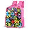 Monsters met Felle Kleuren Kinderrugzak - Roze middel -schuin