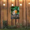 Roodborstje op een Boomstam tuinposter los doek klein -sfeer1