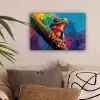 Kikker - Felgekleurd - Tak - Regenboog canvas 2cm klein -sfeer1