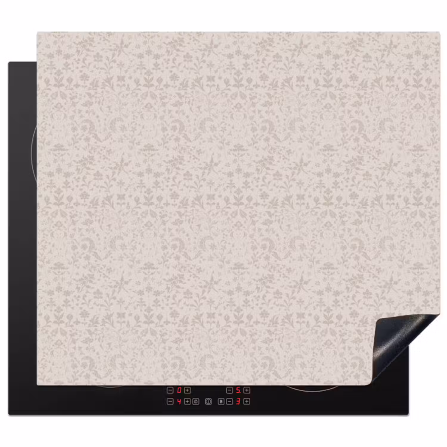 Inductie beschermer - Bloemen - Bladeren - Licht - Taupe