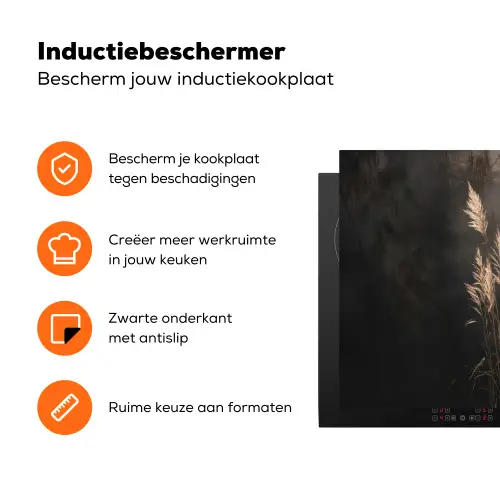 Siergras - Pluimen - Verlichting - Zwart Inductie beschermer vinyl 3mm klein -zzzzzzz-td-ups