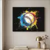 Graffiti - Sport - Baseball - Honkbal Textielframe zwart klein -sfeer2