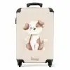 Hond in de kleuren bruin en beige NBS - Handbagage koffer - Kinderen Unisex middel -productfoto_recht