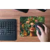 Vrouw - Panterprint - Jungle - Natuur - Luxe muismat rubber klein -toetsenbord