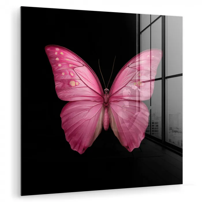 Vlinder - roze - Elegant plexiglas 5mm klein -zzzproduct_nieuw