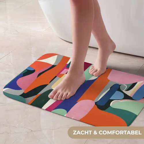 Vormen - Ritmisch - Kleuren - Abstract Badmat klein -USP_ZachtNL