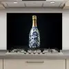 Champagne - Bloemen - Goud - Chique keuken achterwand spatscherm klein -3d_website