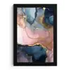 Marmer - Roze - Blauw fotolijst zwart zonder passe partout klein -3d