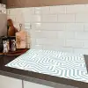 Patroon - Lijn - Design - Groen Inductie beschermer vinyl 3mm klein 276 -sfeer3