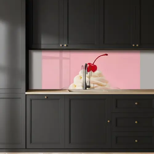 Kers - Slagroom - Roze keuken achterwand 2 middel -sfeer1