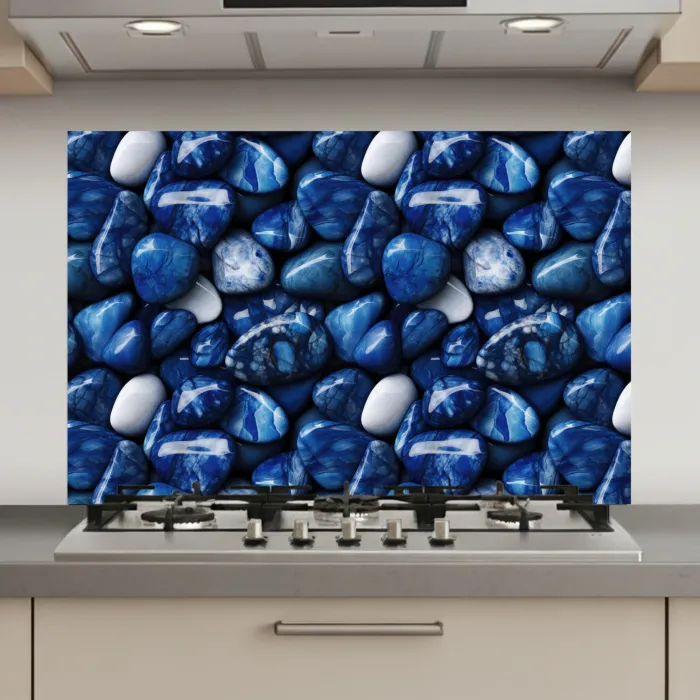 Luxe - Blauwe - Marmer - Stenen keuken achterwand spatscherm klein 900 -3d_website