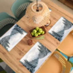 Weg - Sneeuw - Naaldbos - Winter - Avontuurlijk Placemat vinyl groot -zzsfeer5_Kitchenyeah-website
