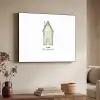 Huisje - Groen - Tekst - Liefdevol Textielframe zwart klein -sfeer3