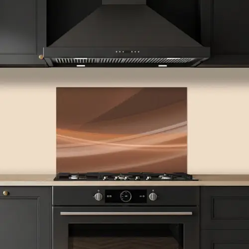 Golven - Abstract - Bruin keuken achterwand spatscherm klein -sfeer1