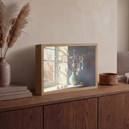 Stilleven - Vaas - Paastak Light Box met batterij (Wandlamp) middel -sfeer2