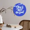 Sky is not the limit - Blauwe lucht - Wolken Wandcirkel behangsticker klein -sfeer3