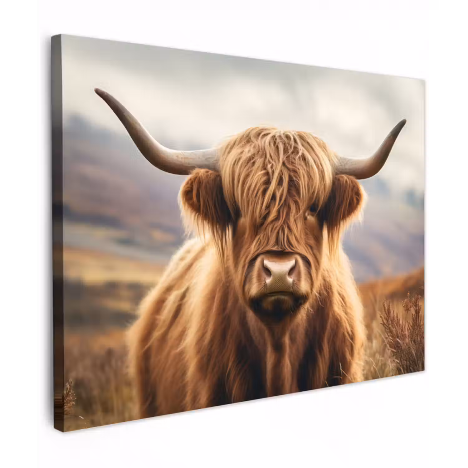 Canvas schilderij - Schotse hooglander - Landschap - Dier