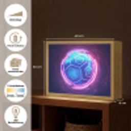 Voetbal - Sport - Blauw - Paars Light Box met batterij (Wandlamp kind) middel -USP_websiteoverzichtDE