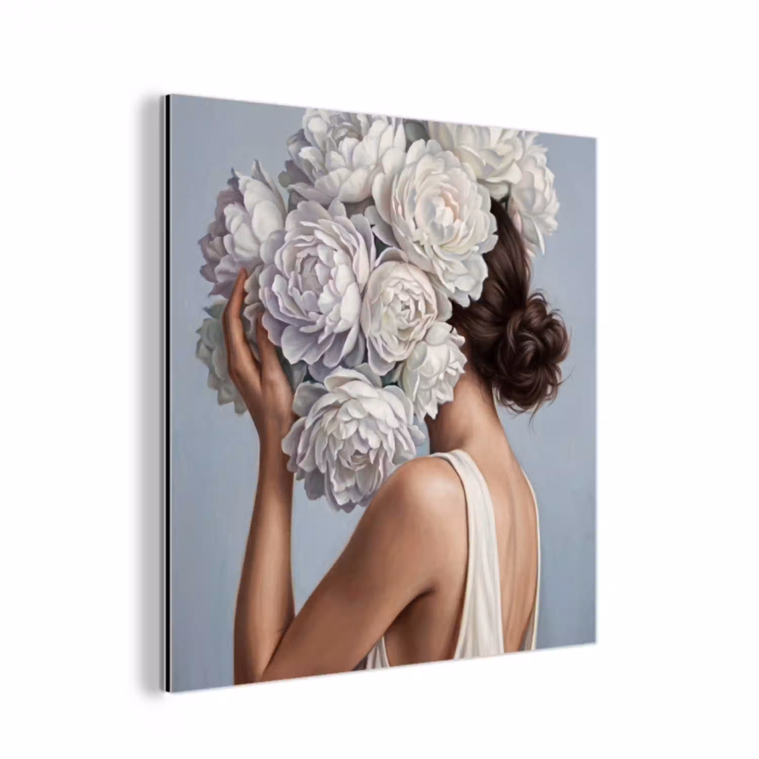 Bloemen - Vrouw - Wit aluminium wit klein -3d