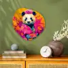 Kimono - Roze - Panda - Bloemenkroon Wandcirkel Organisch Forex 3mm klein -sfeer2