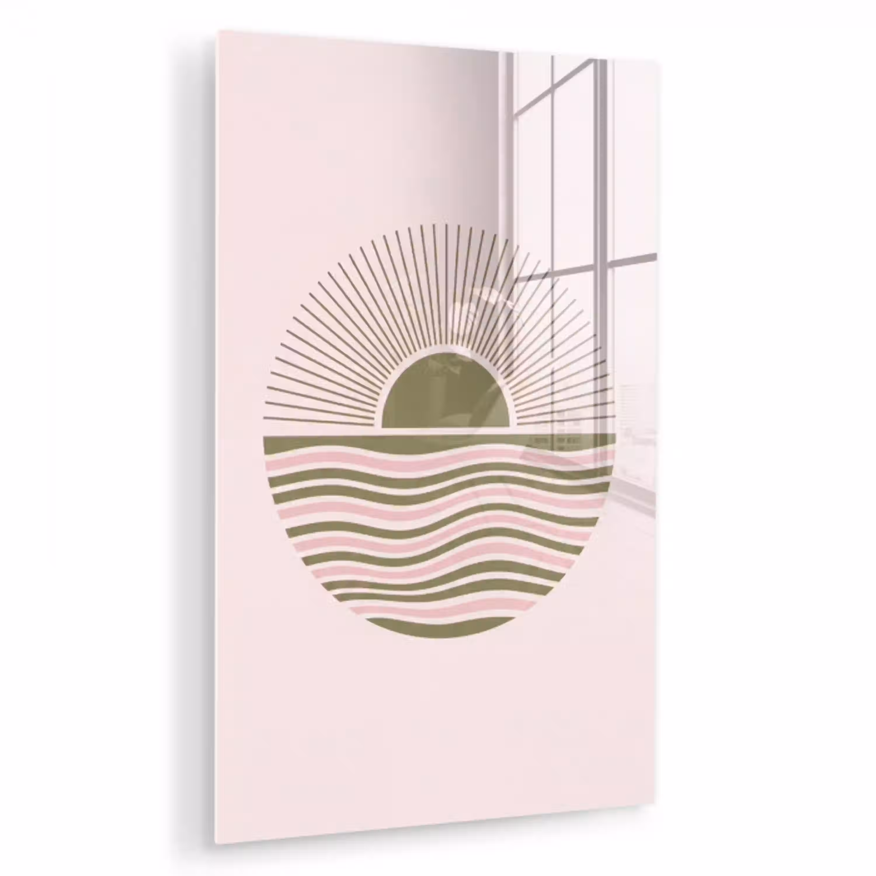 Zon - Zee - Abstract - Modern - Roze plexiglas 5mm klein -zzzproduct_nieuw