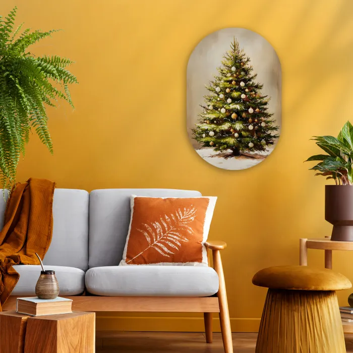 Kerst - Sfeer - Groen Wandcirkel Ovaal Forex klein -sfeer4