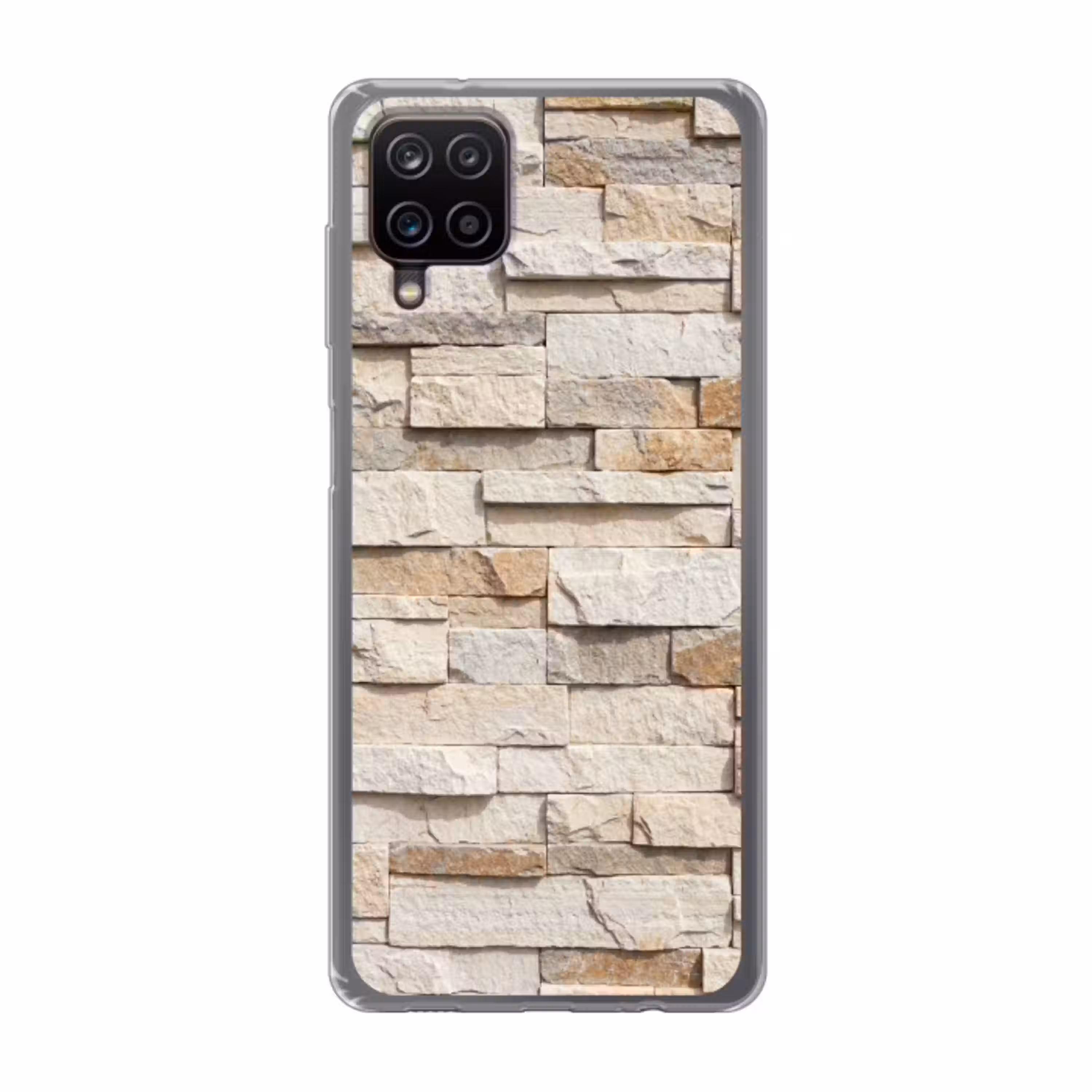 Steen - Muur - Textuur - Rustiek - Beige Telefoonhoesje Samsung Galaxy A12 klein -3d