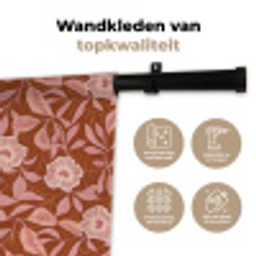Patroon - Bladeren - Terracotta Wandkleed katoen klein 269 -sfeer2