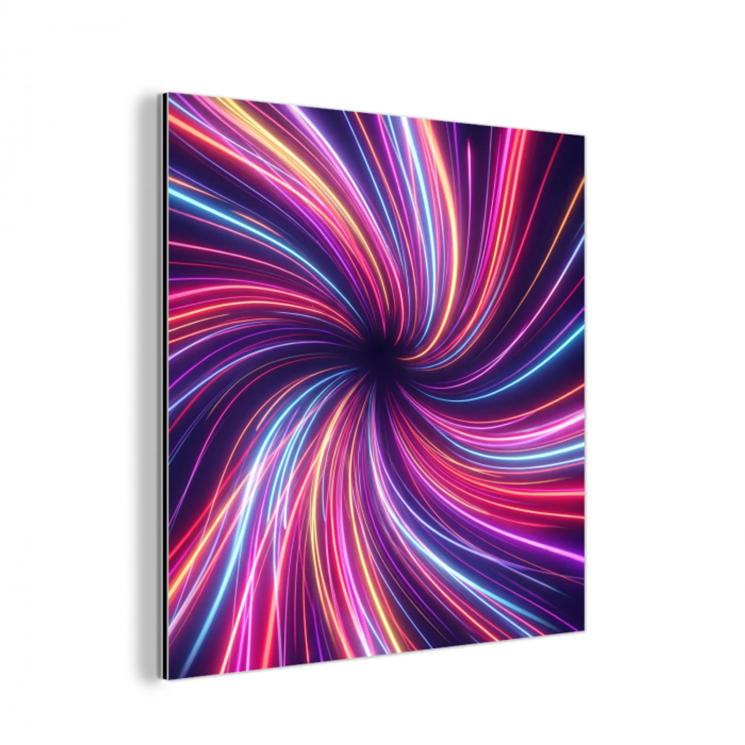 Abstract - Swirl - Futuristic - Neon aluminium wit klein -3d